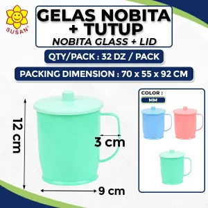 Gelas Nobita + Tutup